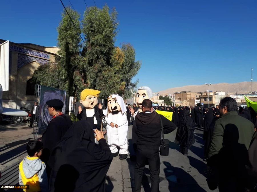 مراسم راهپیمایی همکاران ودانشجویان دانشکده فنی دختران شیراز در دی ماه 98 5