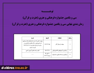 سی و یکمین جشنواره فرهنگی و هنری(عترت و قرآن)